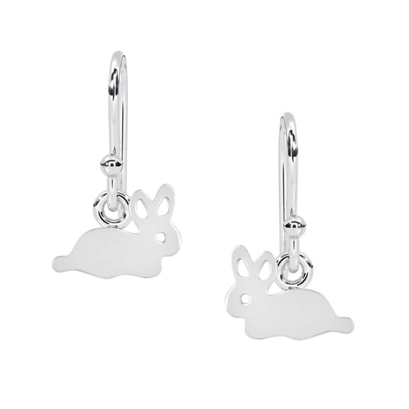 Cute Small Rabbit Earrings 925 Sterling Silver Bunny Rabbit Women Dangle Earrings Jewelry