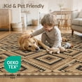 thumbnail image 4 of ODIKA 4'x6' Washable Area Rug Non-Slip, Chair-Friendly, Flatwoven Abstract Para Boho Lattice Vintage Faded Motifs Alfombras Large Flowing Dynamic for Home Office, Under Desk, 4 of 7