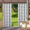 thumbnail image 1 of Shanna Home Curtains Indoor/Outdoor Drapes, Privacy Grommet Blackout Curtains for Bedroom, Living Room, Porch, Pergola, Cabana (Gray Geometry, 52*84 in, 4 Panel), 1 of 10