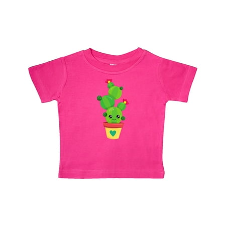 

Inktastic Cute Cactus Cactus With Flowers Cactus In A Pot Gift Baby Girl T-Shirt