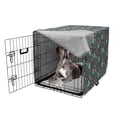thumbnail image 5 of Dusty Blue Dog Crate Cover, Space Cat Astronauts and Solar System Elements Funky Pattern, Easy to Use Pet Kennel Cover Small Dogs Puppies Kittens, 7 Sizes, Grey and Multicolor, by Ambesonne, 5 of 6