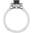 thumbnail image 2 of Dreamofdazzles Jewels 14K White Gold Plated 2.50 Ct Emerald Cut Black Diamond Wedding Engagement Thanksgiving Christmas Vintage Halo Ring 925 Sterling Silver For Women's -6, 2 of 3