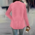 thumbnail image 4 of Idoravan Cardigans for Women Plus Sizes Women's Fall/Winter New Casual Loose Solid Color Tops Long Sleeved Cardigan Pink, 4 of 7