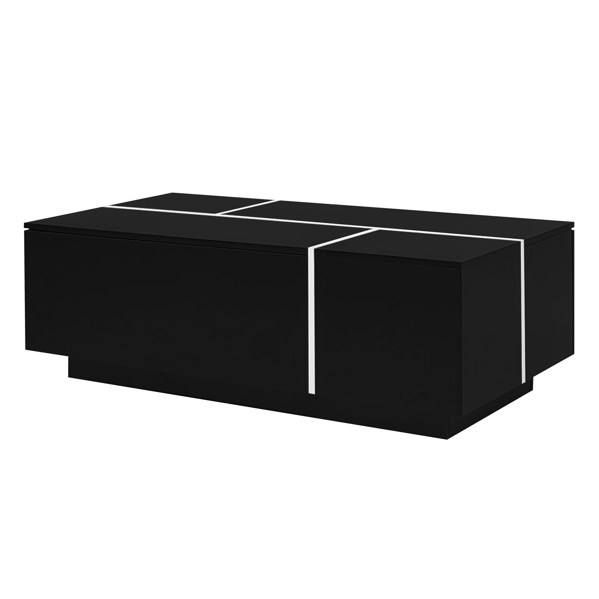 Euroco Minimalist Modern Coffee Table with Hidden Storage and Wide Tabletop