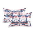 thumbnail image 2 of Blue Anchor Pattern Pillowcase King Size 40''x20'' Satin Double-Sided Print Soft Wrinkle Resistant, 2 of 9