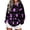 Light Purple, variant on Women Halloween Hoodies Long Sleeve Stains Letter Print Pullover Adjustable Drawstring Hood Sweatshirt Casual Crew Neck Top With Pocket