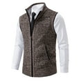 thumbnail image 3 of Bcfgryg Mens Autumn And Winter Printed Pocket Knitted Wool Cardigan Vest Sweater Vest Mens Cardigans Brown L, 3 of 5
