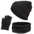 thumbnail image 3 of Gorro cálido Beanie Zulema Conjunto de Bufanda y guantes gris negro, 3 of 5