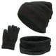 thumbnail image 3 of Gorro Bufanda guantes Yinane Gorro cálido Beanie gris negro, 3 of 5