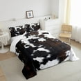 thumbnail image 2 of Brown Cowhide Comforter Set Twin,Black White Aztec Cow Print Bedding Set Western Farmhouse Animal Down Comforter for Kids Boys Girls,Rustic Cowboy Quilt Duvet Set 1 Pillow Case Bedroom Decor, 2 of 5