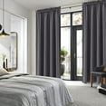 thumbnail image 2 of DWCN Blackout Curtains Room Darkening Thermal Insulated Bedroom Curtains Window Curtain Panels, 52 x 84 inches Long, Set of 2 Dark Grey Rod Pocket Drapes, 2 of 5