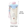 thumbnail image 3 of 600ml Stainless Steel Straw Cup Double-Wall Vacuum Insulated Leakproof Thermal Water Bottle for Hot Cold Drinks, Portable Mug for Adults Kids, 24.7 x 7.5 x 7 cm, 3 of 6