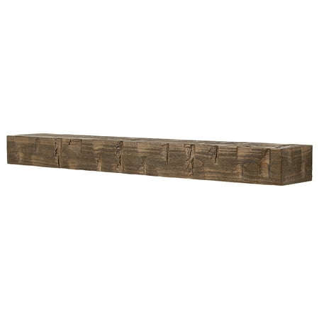 

Country Living Wood Fireplace Mantel Shelf - Bodie 48 Inch Mocha Finish | Rustic Hand Distressed Pine with Worn Fireplaces Hearths & Décor
