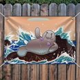 thumbnail image 3 of Waving Manatee Mermaid On Rocks And Waves Funny Home Business Office Sign, 3 of 3