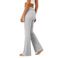 thumbnail image 6 of EliteGoogv Womens Yoga Pants Fold Waist Wide Leg Trousers For Women Summer Vacation Casual Pants Light Gray XL, 6 of 7