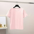 thumbnail image 4 of WTXUE T Shirts for Women Short Sleeve Shirts for Women Womens Workout Tops Oversized T Shirts Loose Fit Crewneck Short Sleeve Top Crop Tops for Women T Shirts for Women Loose Fit Tunic Tops A L, 4 of 5