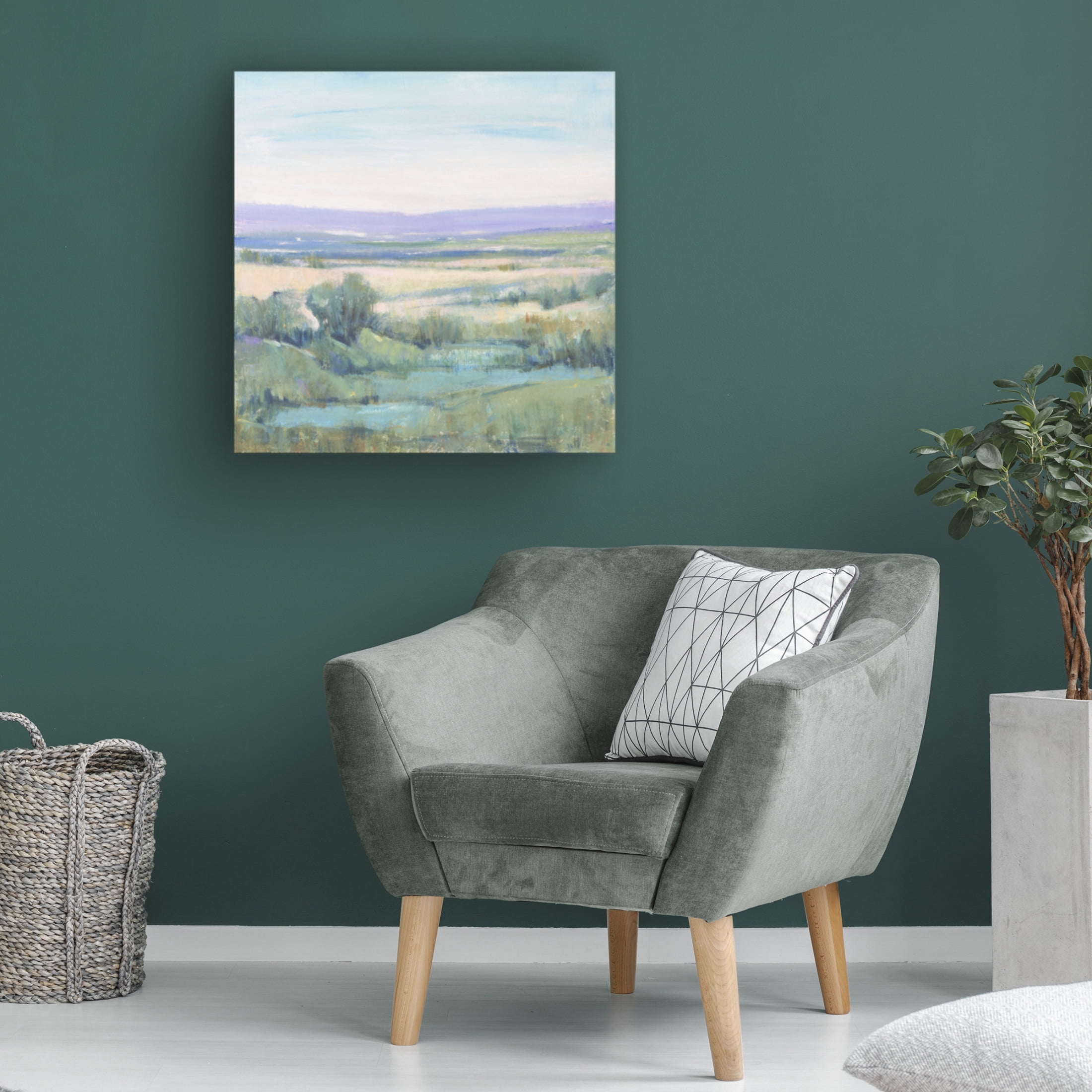 Canvas Wall Art - Tim OToole 'Lavender Horizon II' Wall Art for Living Room, Bedroom, or Office Décor by Trademark Fine Art - 35 x 35 Inches