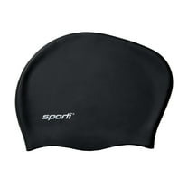 Sporti Swim Cap for Long Hair, Extra Space, Snug Fit, Latex-Free, Easy On/Off
