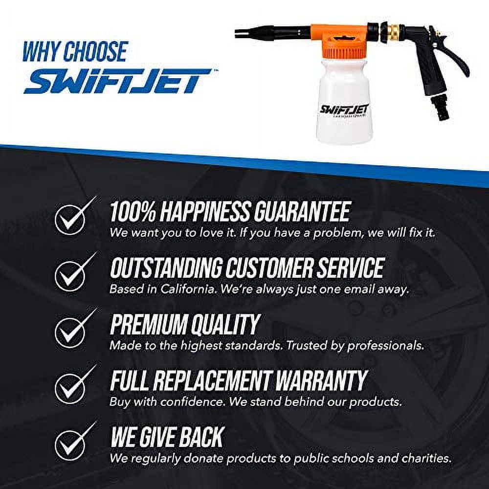 SwiftJet Car Wash Foam Cannon Spray Gun + Microfiber Wash Mitt