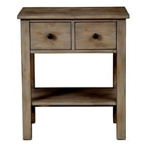 Pemberly Row Modern Wood 2 Drawer Nightstand in Natural Gray