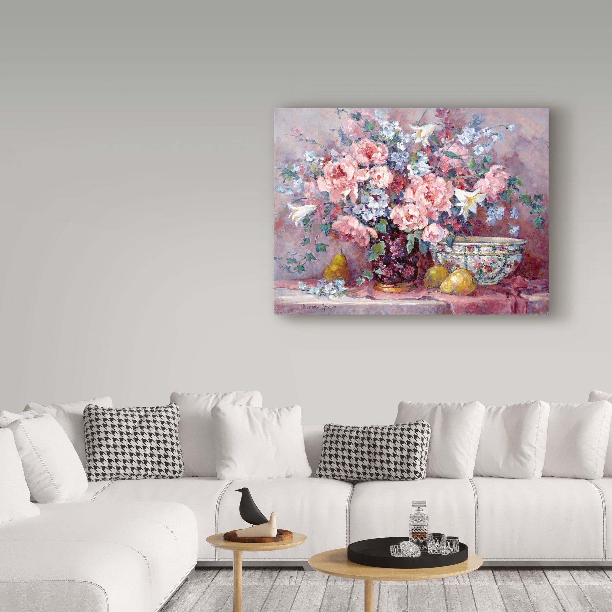 Trademark Fine Art 'Pears And Posies' Canvas Art by Barbara Mock
