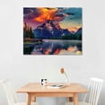 thumbnail image 2 of COMIO Sunset Landscape Canvas Wall Art for Living Room Wall Decor Snow Mountain Forest River Nautre Canvas Picture Prints Artwork Bedroom Bathroom Office Home Decor, 2 of 4