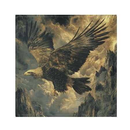 

WOBOGO Golden Eagle Cloth Napkins 1 Piece Soft Elegant Touch Durable Absorbent Quick Drying for Elegant Dining