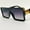 Black, variant on Women Men Sunglasses Fashion Flat Lens Square Oversize Hip Hop