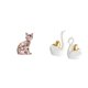 thumbnail image 1 of Estatua de gato, estatua de cisne, figura de escritorio, esculturas de cerámica, decoración de animales, centro de mesa, ideal para regalar, decoració, 1 of 8