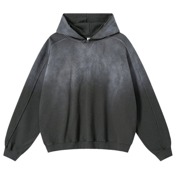 Womens Hoodies Heavyweight Hoodie Vintage Acid Wash Gradient Sweatshirt Unisex Streetwear Pullover