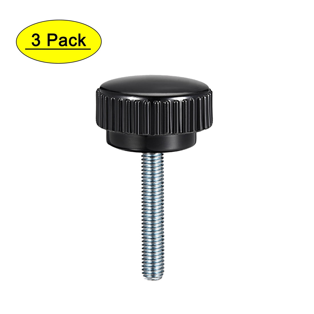 Uxcell M8 x 40mm Male Thread 25mm Round Head Knurled Clamping Knobs 3 Pack