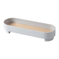 thumbnail image 1 of DOLITY ABS Storage Tray Afternoon Tea Decor Cake Candy Aromatherapy Stand Candlestick Stand Storage Display Decorative Tray for Desktop Bathroom Round Corner Grey, 1 of 9