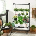 thumbnail image 4 of Serbasic Plant Stand Indoor Outdoor, 3 Tiered Heavy Duty Metal Plant Shelf for Multiple Plants, Hanging Tall Plant Rack with Wheels for Patio Room Corner Balcony Garden, Black, 4 of 10