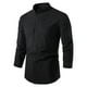 thumbnail image 2 of Blusa y camisa de manga larga con cuello alto para hombre, camisa de lino y algodón para primavera y verano, camisa informal de manga larga con cuello alto para hombre., 2 of 9