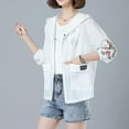 thumbnail image 2 of Women's Sun-Protective Cardigan Jacket Lightweight Breathable UPF Cover-Up Thin Layer Hooded Outdoor Beachwear Summer Essential, 2 of 3