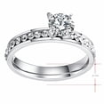 thumbnail image 6 of Women Full Diamond Ring Geometric Design White Gold Plated Fashion Statement Band For Her Elegant Jewelry Gift, 6 of 11