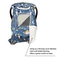 thumbnail image 3 of ICOPUCA Car seat Covers for baby girl Carseat Canopy for babies Carrier covers 2 layers with mesh window Animal printing Blue, 3 of 5