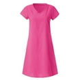 thumbnail image 3 of PENGXIANG Robe Décontractée en Coton Style Été pour Femmes Grande Taille, 3 of 7