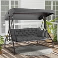 thumbnail image 2 of Porch Swing Cushions Outdoor, 2-3 Seat Swing Replacement Cushions Waterproof, 4" Thick Bench Cushion with Backrest and Ties for Garden Furniture (Dark Gray, 40x70 in), 2 of 5