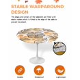 thumbnail image 4 of Fitted Round Tablecloths Table Covers 45-54in,Fall Botanical Flower Leaves Sketch Waterproof Elastic Edged Table Cloth for Kitchen Dining Holiday Party Tables Decor,Ginkgo on Orange Circle Polka Dot, 4 of 6
