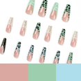 thumbnail image 1 of Tal Wearable Nail Venta al por mayor Swoosh Wearable Nail Azul y verde Colisión Color Patrón de vaca Polvo de oro Wearable Nail Europa y los Estados Unidos Nai ShuxiuWang 8390612960659, 1 of 1