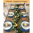 thumbnail image 4 of 13 Inch Round Placemats Set of 6, Blue Gnomes Christmas Non Slip Heat Insulation PP Table Mats, Xmas Tree Weeping Balls Snowflake Washable Place Mats for Kitchen Dining Party Table Decor, 4 of 7