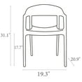 thumbnail image 2 of 32" White and Amber Transparent Stackable Outdoor Patio Dining Arm Chair, 2 of 8