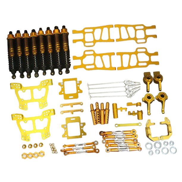 actualizar piezas Piezas De Coche RC 1/10 Kit De Piezas Para Camión Eléctrico HSP Unlimited 94111/94108 Dorado oro Magideal actualizar piezas