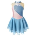 thumbnail image 4 of Aiihoo Girls Sequins Floral Sleeveless Figure Ice Skating Dress Gymnastics Leotard Ballet Dance Dress Grey Blue 16, 4 of 7