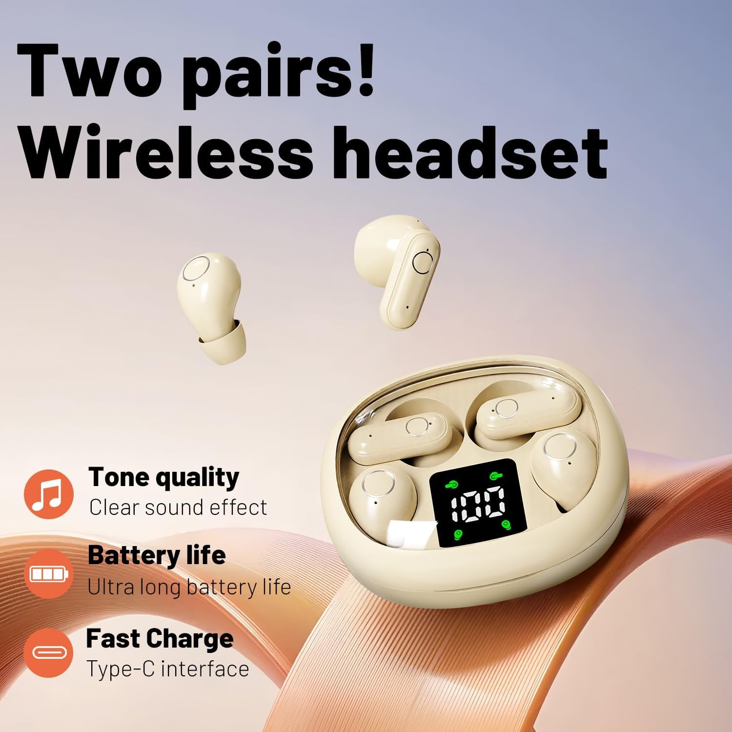 Wireless Bluetooth Headset，Tiny Size Invisible Earbuds，Sleep and Sports Earphones Set, Mini and Short Handle Design，for Work Sport Sleeping ﻿ ﻿ (Purple)