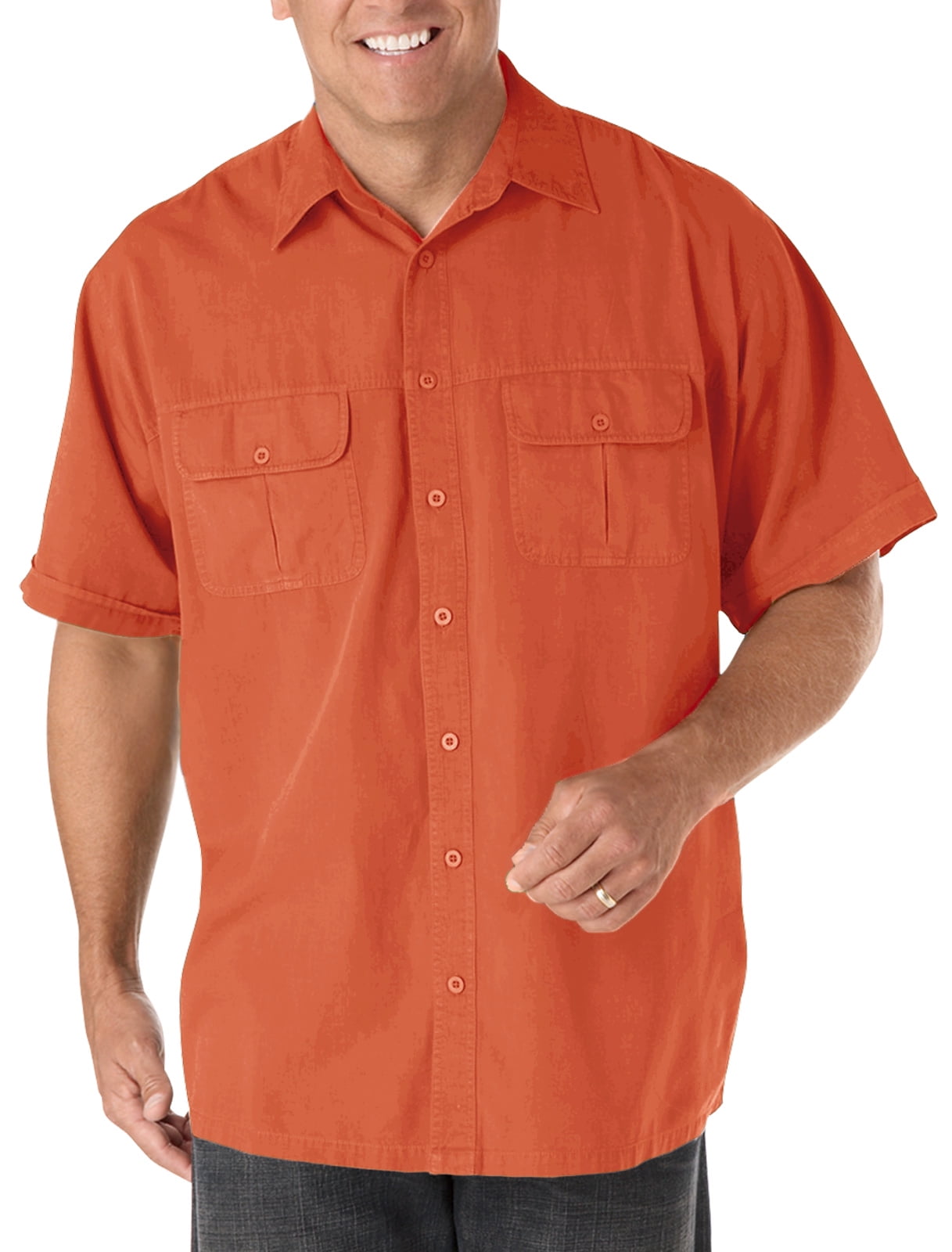 Harbor Bay by DXL Big and Tall Men's Short-Sleeve Co-Pilot Sport Shirt