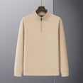 thumbnail image 1 of pstuiky manga larga para hombre, Blusa/camisa informal y moderna de color liso con cuello alto, manga larga y bolsillo con cremallera para hombre Tops de hombre xl, 1 of 6