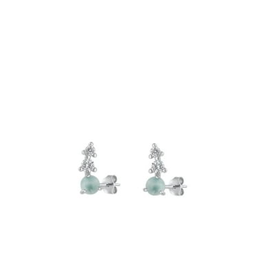 Sterling Silver Larimar Stud Earrings .925 New Jewelry Female Unisex