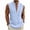 Light Blue-06, variant on Men's Linen Blend Sleeveless Henley Shirt, Lace-Up Deep V-Neck Stand Collar Casual Summer Tank Top